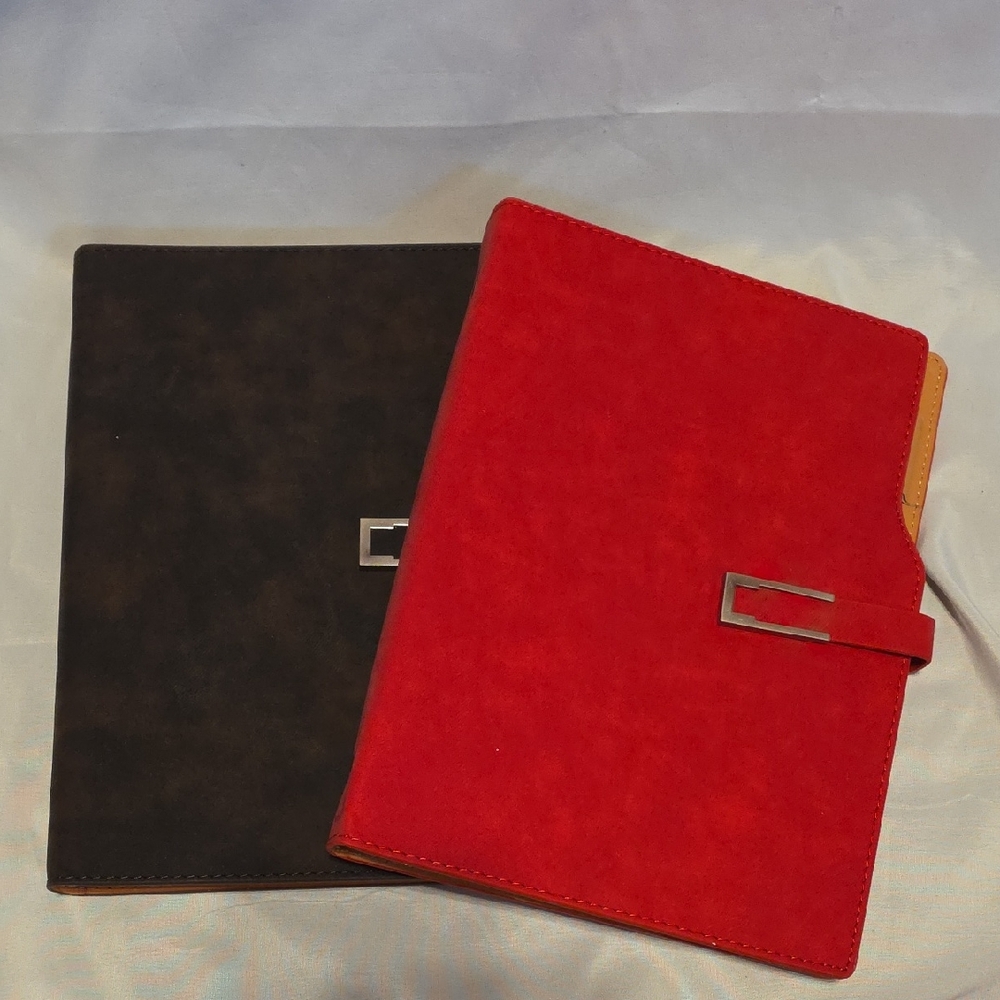 Red and Brown Notebooks with Metal Closure